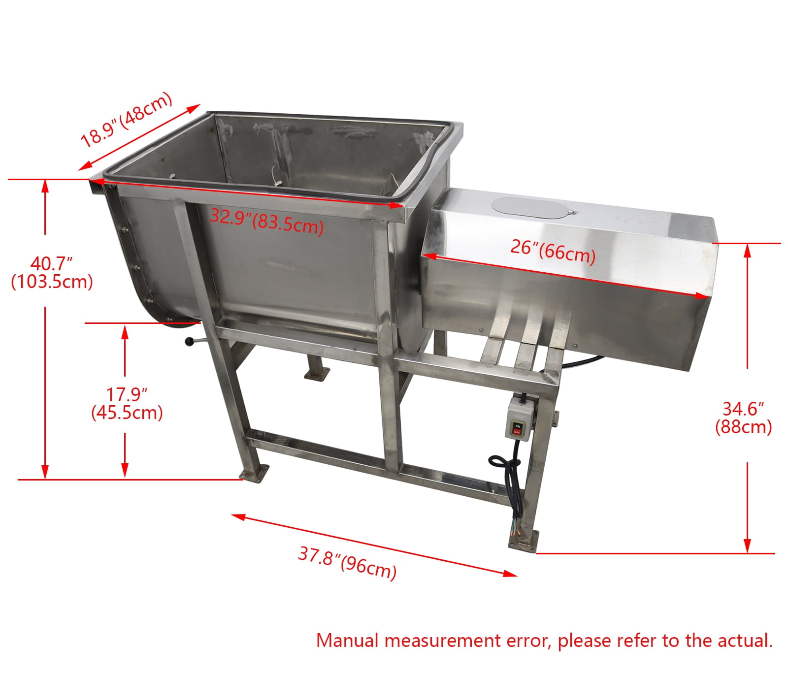 Dry and Wet Horizontal Mixer Ribbon Blender 220V for Feed Chemical Plastic Particles Mixing Machine