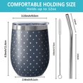 thumbnail image 5 of Modern 12oz Stainless Steel Insulated Wine Tumbler with Lid and Straw – Double Wall Vacuum Mug for Hot & Cold Drinks, 304 Steel Interior, Sweat-Free Design, 5 of 5