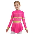 thumbnail image 1 of iiniim Enfants Filles Uniforme de Cheerleading Pailleté Tenues de Cheerleading Robe de Danse Justaucorps Performance Danse Rose Vif 12, 1 of 7
