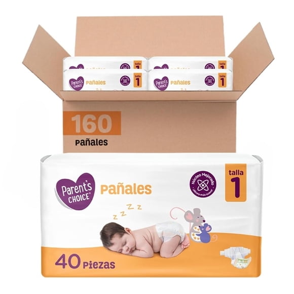Pañal Desechable para Bebé Parents Choice Etapa 1 unisex 160 pzs