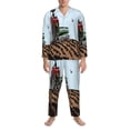 thumbnail image 3 of Fotbe Tractor plowing a field Pattern Long Sleeve Pajama Set for Men,Sleepwear Set,2-piece Loungewear Set,Soft PJs Comfy Nightwear with Pockets-Medium, 3 of 7