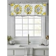 thumbnail image 4 of Summer Window Valances for Kitchen, Lemon Floral Fruit Wood Grain Buffalo Plaid Rod Pocket Valances Windows Treatments Curtains for Living Room Bathroom Bedroom Decoration 42" x 12", 4 of 9