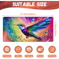 thumbnail image 2 of Large Gaming Mouse Pad for Desk, Colorful Hummingbird Desk Mat, Bright Hummingbird Desk Pad, 31.5"x11.8" Extended Big Computer Keyboard Mouse Pad with Non-Slip Base and Stitched Edge, 2 of 13