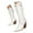 White, variant on Studded Cowboy Boots for Women Stacked High Heel Mid Calf Boots Pointy Toe Booties