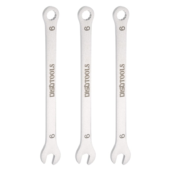 Uxcell 3pcs Thin Combination Wrench Metric 6mm Torx Ended Box 15 Degree Offset Open End Stainless Steel