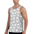 thumbnail image 2 of Fotbe Rabbit And Cloud Pattern Men's Quick Dry Workout Tank Top Gym Muscle Tee Fitness Bodybuilding Sleeveless T Shirt Breathable Workout Shirt-4X-Large, 2 of 9