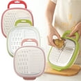 thumbnail image 4 of Vegetable Grater with Handle, Stainless Steel Box Grater,Kitchen Vegetable Shredder Slicer with Container ,Multi Purpose Vegetable Slicer for Cabbage, Ginger, Lemon, Coconut ,Carrot ,Potato(Red S), 4 of 5
