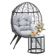 thumbnail image 6 of Uforic Outdoor Rattan Egg Chair with Table, Cushioned for Patio, Garden, Backyard, Porch, Gray, 6 of 6