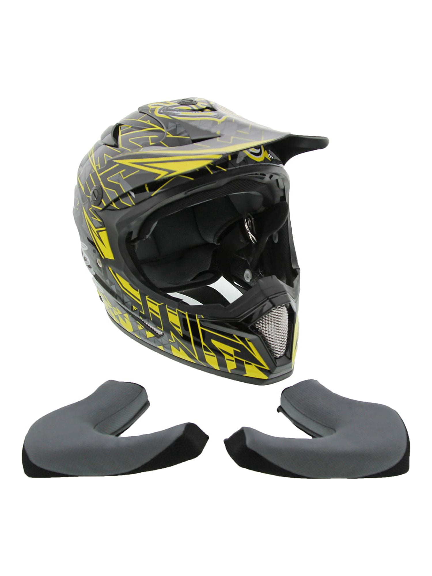 Cyclone ATV MX Dirt Bike Off-Road Helmet DOT/ECE Approved - Yellow - X-Large