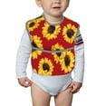 thumbnail image 6 of Bingfone Mess-Proof Baby Bib - Waterproof Bib For Baby Boy Or Girl With Food Catcher Pocket, Unisex-Sunflowers On Red, 6 of 8