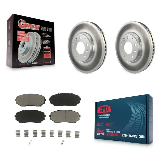 Transit Auto Front Coated Disc Brake Rotors and Ceramic Pads Kit for Car Mazda CX-7 Ford Edge Lincoln MKX KGC-100486