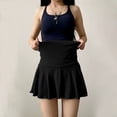 thumbnail image 6 of Aihuaihua Fold Over Shorts Skirt Low Waist Pleated Skirts Strechy Elastic Waisted Cute Shorts for Women Girl Y2k Black XL, 6 of 7