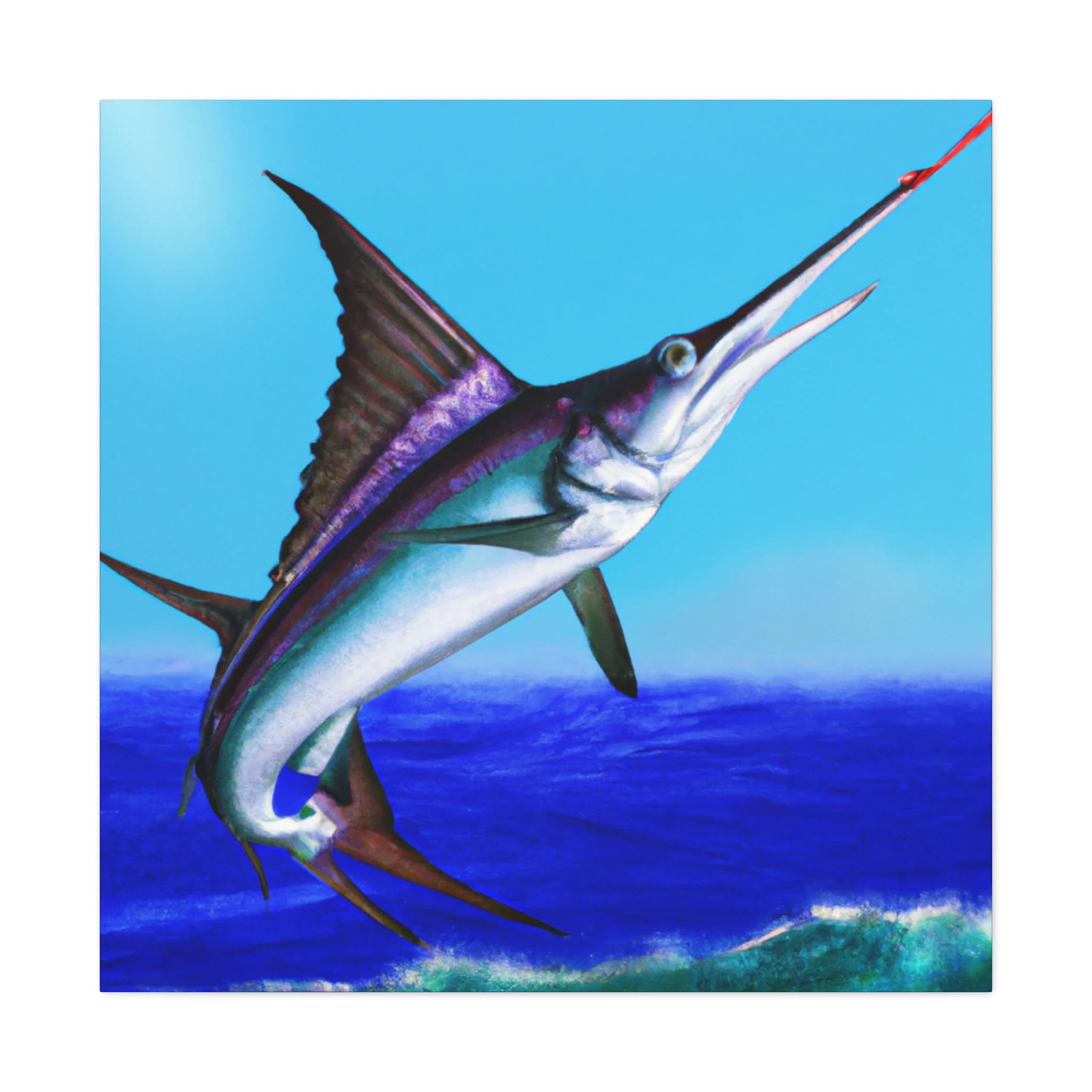 Fighting with Swordfish Canvas