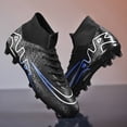 thumbnail image 3 of Tacos de fútbol profesionales para hombres, botas de fútbol de tobillo alto, TF/FG, entrenamiento al aire libre, puntas largas, césped, Futsal, antideslizante, ultraligero, 3 of 5