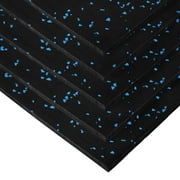 FlooringInc Premium 3/8 Thick Rubber Gym Flooring & Equipment Mats, 4ft x 6ft, Blue