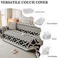 thumbnail image 5 of Eurhowing Boho Sofa Cover for 2 Cushion Couch, Stretchable Chenille Couch Slipcover, Washable Pet Friendly Sofa Throws Furniture Protector for Home Decor, 71" X102", Black, 5 of 10