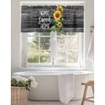 thumbnail image 4 of Curtain Valance for Windows,Farm Sunflower Bee Sweet Home Text Kitchen Valances Rod Pocket Short Curtains,Vintage Black Grey Wood Window Treatment Panel for Bedroom Bathroom 60x18in, 4 of 9
