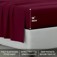 thumbnail image 4 of Kotton Culture Bed Sheets 4 Piece 100% Egyptian Cotton 600 Thread Count Soft Crisp Cooling Cotton Luxury Hotel Sheets Thick with 16" Inch Deep Pocket Snug Fit Sateen Weave(Burgundy,California King), 4 of 7