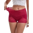thumbnail image 5 of INSPIRE CHIC Mother's Day Women's Panties High Rise Lace Trim Shaper Shorts Tummy Control Hip Lifter S Burgundy, 5 of 6