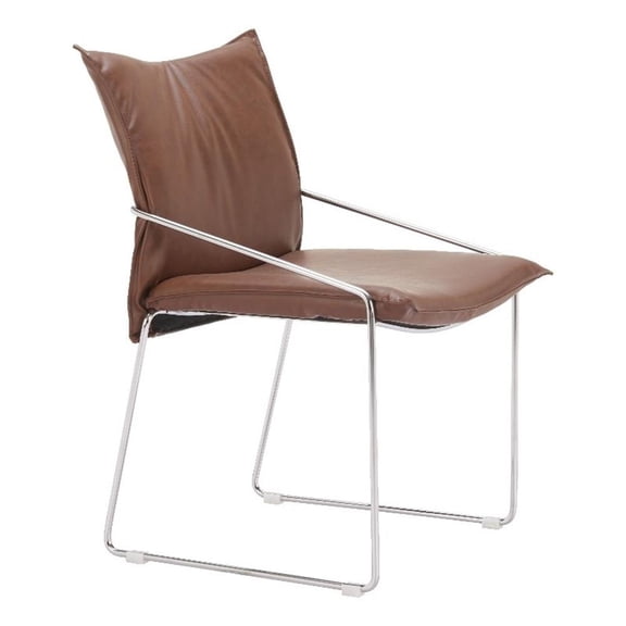 Pemberly Row Contemporary Engineered Wood Dining Chair (Set of 2) Brown