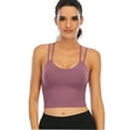 thumbnail image 1 of LELINTA Sports Bras for Women Padded Longline Yoga Cami Crop Tank Tops with Built-in Bra, 1 of 7