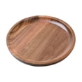 thumbnail image 2 of Twfbrm Round Solid Wood Serving Tray, 12 Inch Large Decorative Tea Tray with Walnut Finish Coffee Table Tray, Non-Slip Breakfast Tray for Tea, Coffee, Snack Food, Meals, 2 of 5
