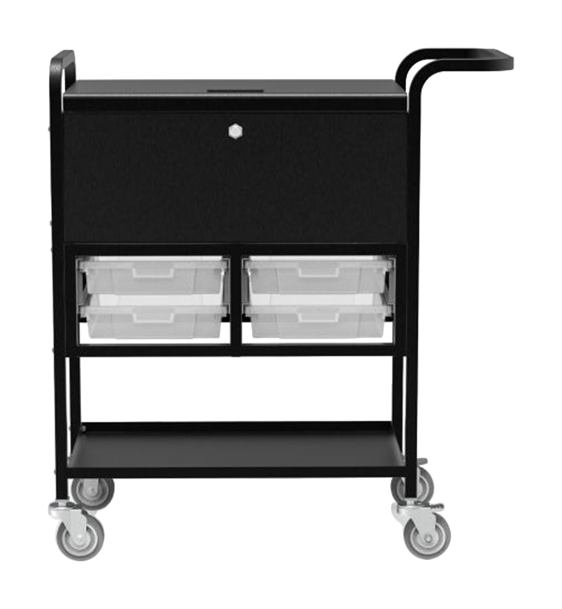 Offex Home Office File Cart With Locking And Storage Bins