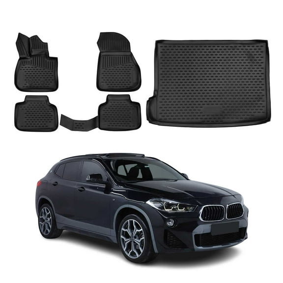Custom Floor Mats & Cargo Liners for BMW X2 F39 2018-2023 Rubber TPE Black 5Pcs