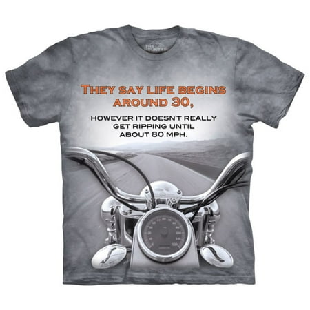 The Mountain Grey Cotton Motorcycle Outdoor Design Novelty Adult T-Shirt NEW