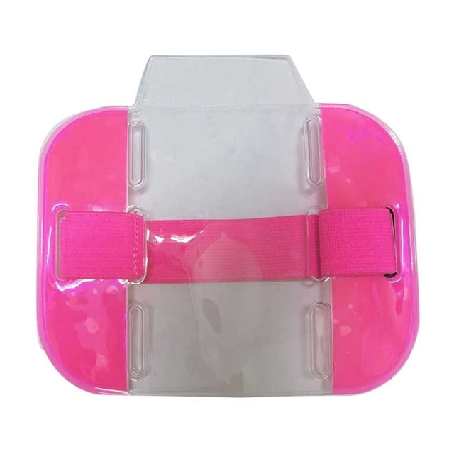 Minnieouse 2 piezas de soporte de insignia de brazo de PVC correa ajustable de repuesto portátil alta transparencia hombres mujeres impermeable bolsa de Carteras Rosado Minnieouse BFH000390-07