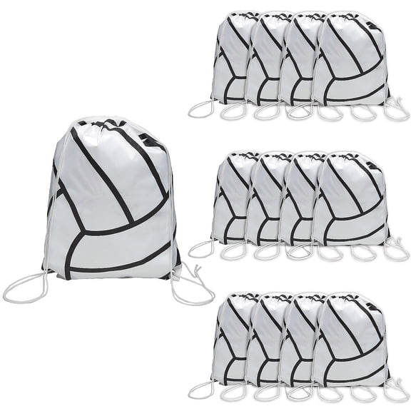 14" x 18" Large Volleyball Nonwoven Drawstring Backpacks - 12 pieces