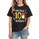 thumbnail image 2 of Blusas y camisas de manga corta con cuello redondo para niños y niñas, camisetas gráficas de manga corta, blusas con estampados bonitos para la temporada escolar., 2 of 9