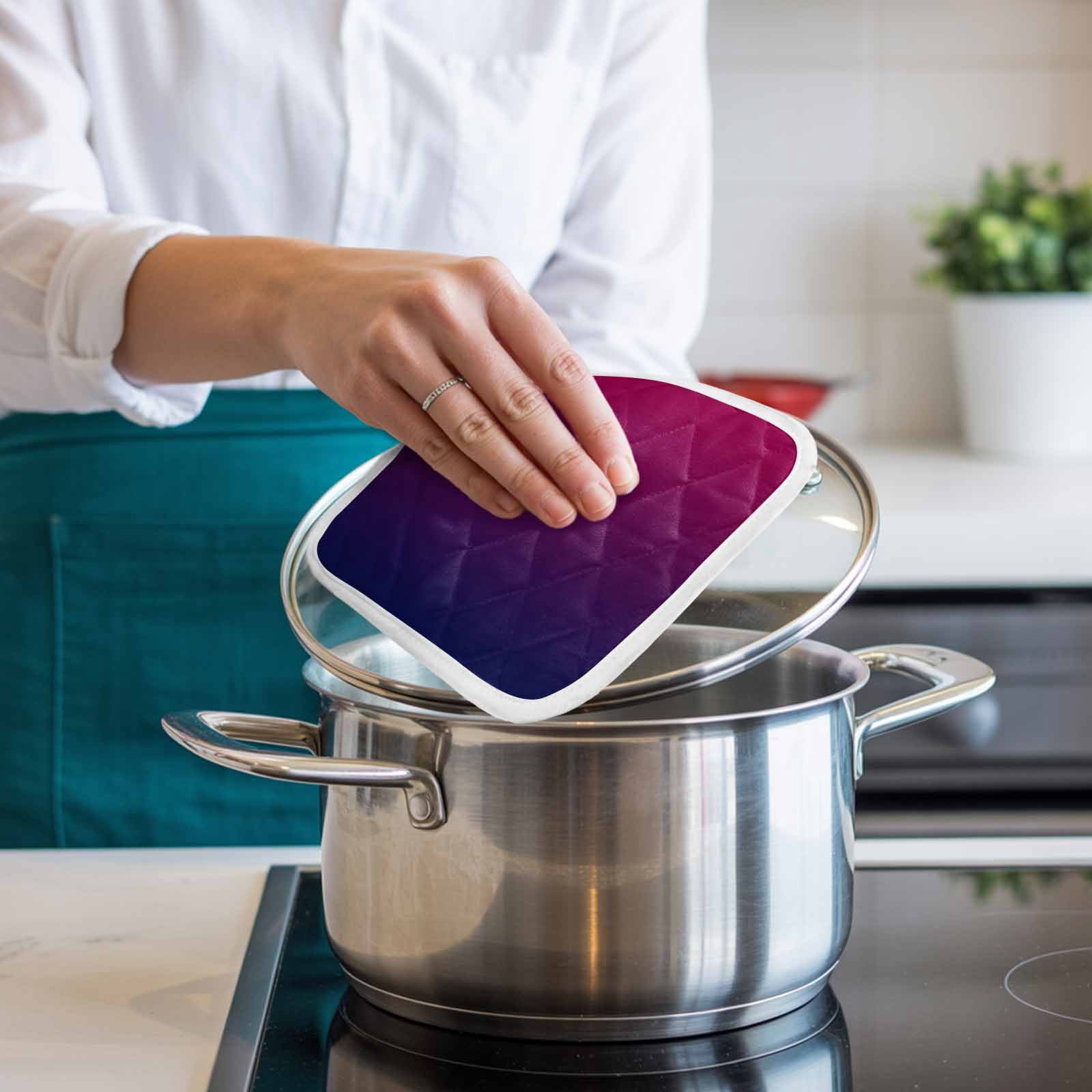 Red Black Ombre Pot Holders for Kitchen Heatproof Potholder, 5 Pack Modern Abstract Art Aesthetics Hot Pads Multipurpose Oven Pads Cloth Potholders Trivet for Cooking Baking