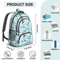 thumbnail image 5 of Baseball Players Light Cyan Pattern Backpack for School, Cute School Bag with Adjustable Shoulder Straps and Padded Back, 16.9"x12.6"x5.9", 5 of 5