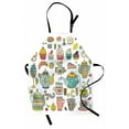 thumbnail image 1 of Tea Party Apron, Coffee and Dessert Cupcake Bagel Doughnut Baked and Sweets Cinnamon Teapot, Unisex Kitchen Bib with Adjustable Neck for Cooking Gardening, Adult Size, Multicolor, by Ambesonne, 1 of 4