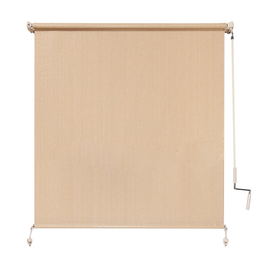 Coolaroo 72" x 48" Crank Operated Beige Roller Sun Shade