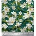 thumbnail image 1 of Soimoi Cotton Duck Fabric Leaves & Lily Floral Print Fabric by Yard 42 Inch Wide, 1 of 3