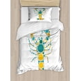 thumbnail image 1 of Lobster Duvet Cover Set Twin Size, Pointillist Colorful Design of Abstract Lobster Figure with Various Size Dots Print, Decorative 2 Piece Bedding Set with 1 Pillow Sham, Multicolor, by Ambesonne, 1 of 3