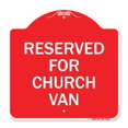 thumbnail image 1 of SignMission A-DES-RW-1818-23215 18 x 18 Po Signe de la Série Designer - Réservé pour Van de l'Église & 44; Rouge & Blanc, 1 of 8