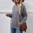thumbnail image 6 of idosla Sweatshirt for women Side Split Fall Fashion 2025 Long Sleeve Shirts Trending Now (Grey, S), 6 of 7