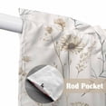 thumbnail image 2 of Beige Black Botanical Kitchen Window Curtains, Swag Curtains Valance for Bedroom Living Room Bathroom, Watercolor Floral Vintage Rod Pocket Window Treatment Curtain Block Drapes 2 Panels 28"x36", 2 of 9