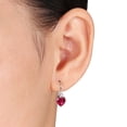 thumbnail image 6 of Everly Women's 3 3/8ct TGW Created Ruby & Created White Sapphire Sterling Silver Leverback Earrings, 6 of 9
