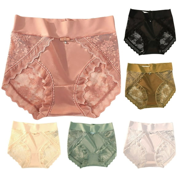 Zpanxa Panties for Women, Women's Seamless Shapewear Mid High Waist Lace Underwear Hip Abdominal Support Lightweight Breathable Workout Panties