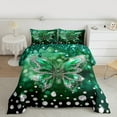 thumbnail image 2 of jejeloiu Chic Butterfly Queen Comforter Set,Diamond Moth Bedding Sets,Green Sliver Bedding Comforter Set For Girls Kids,Luxury Bedroom Decor Reversible,3pcs, 2 of 8