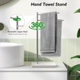 thumbnail image 2 of Luxspire Marble Hand Towel Racks, Countertop Free Standing Hand Towel Holder, Natural Marble Base Stainless Steel Rotatable Hand Towel Stand for Bathroom Kitchen Counter, 17 inch, F-Shape, 2 of 7