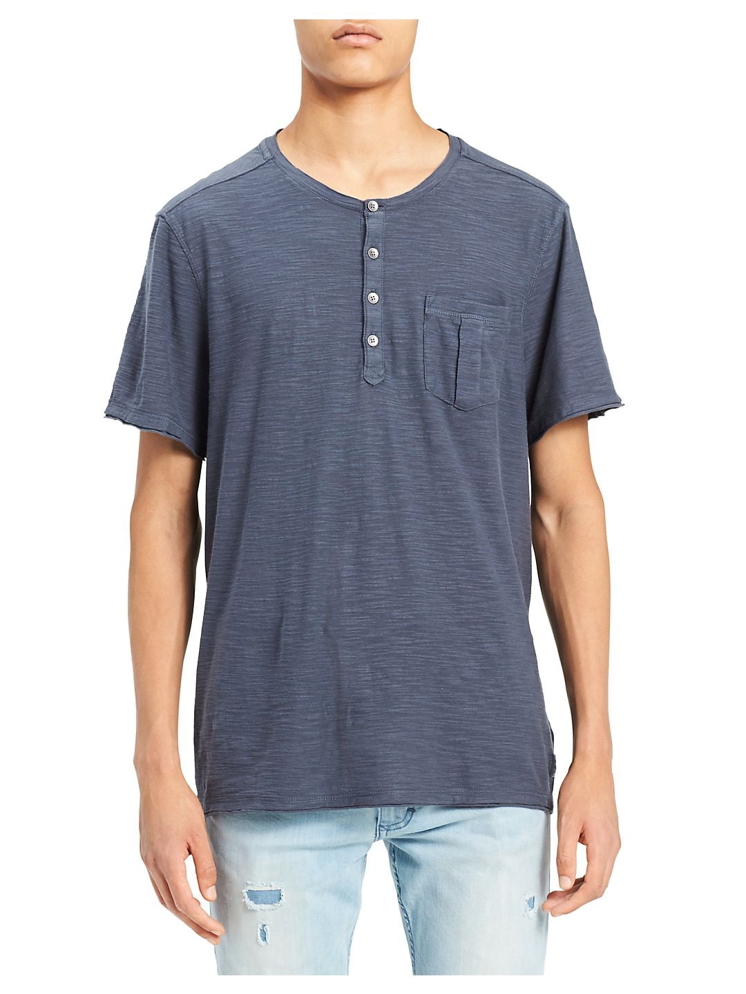 short-sleeve cotton henley t-shirt 
