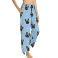 thumbnail image 2 of Disketp French Bulldog Face Print Women'S Comfy Pajama Pants Casual Drawstring Palazzo Lounge Wide Leg Pants, 2 of 9