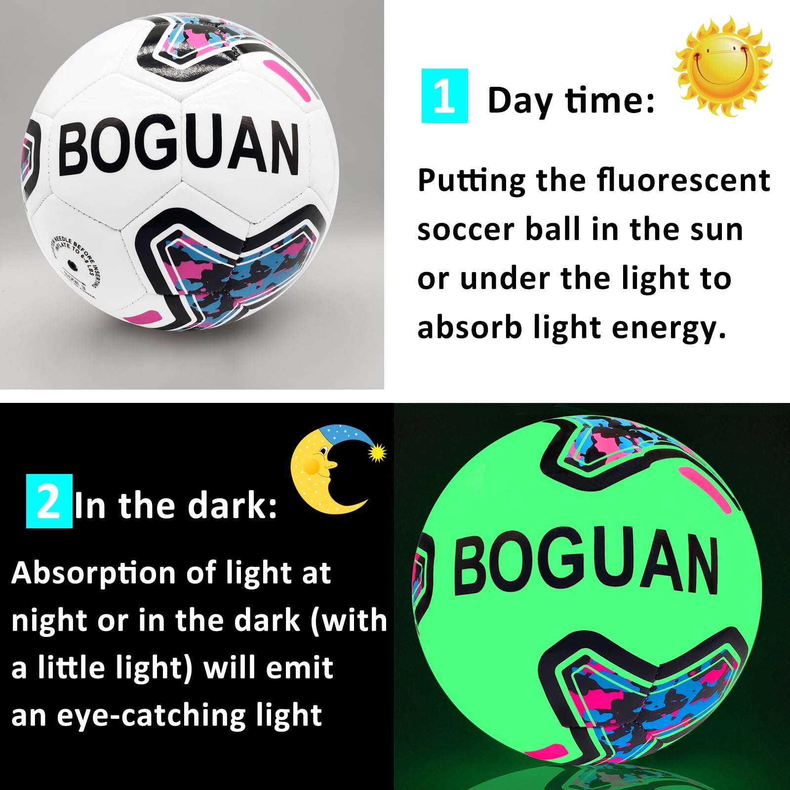 Glow in The Dark Soccer Ball Official Size 4