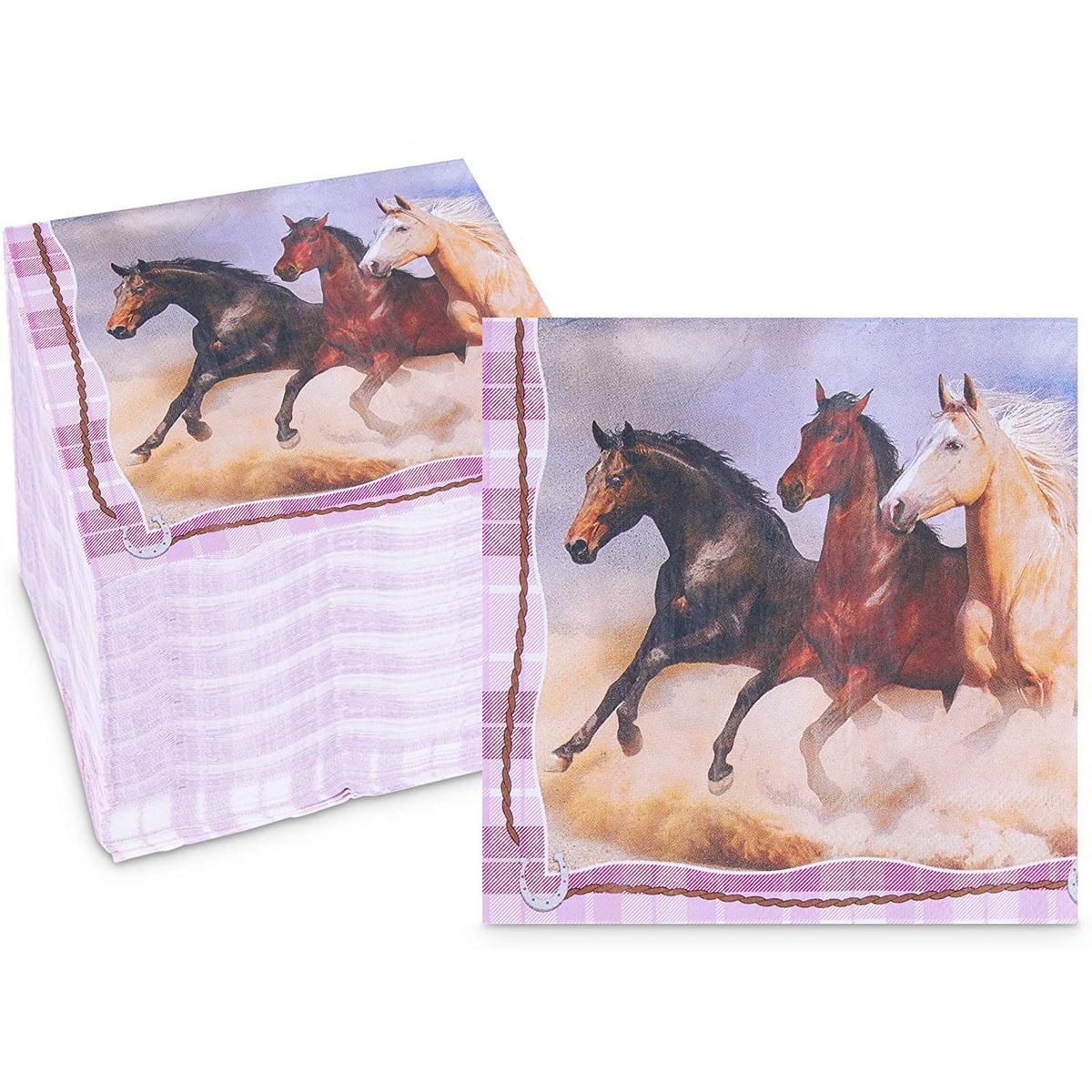 20 paper napkins decoupage collection horses people yanki cocktail size 