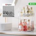 thumbnail image 3 of Rotating Makeup Organizer for Vanity 2 Tier, Delamu Skincare Make up Storage Perfume Cosmetic Dresser Organizer Countertop 360 Spinning, Clear, 3 of 7